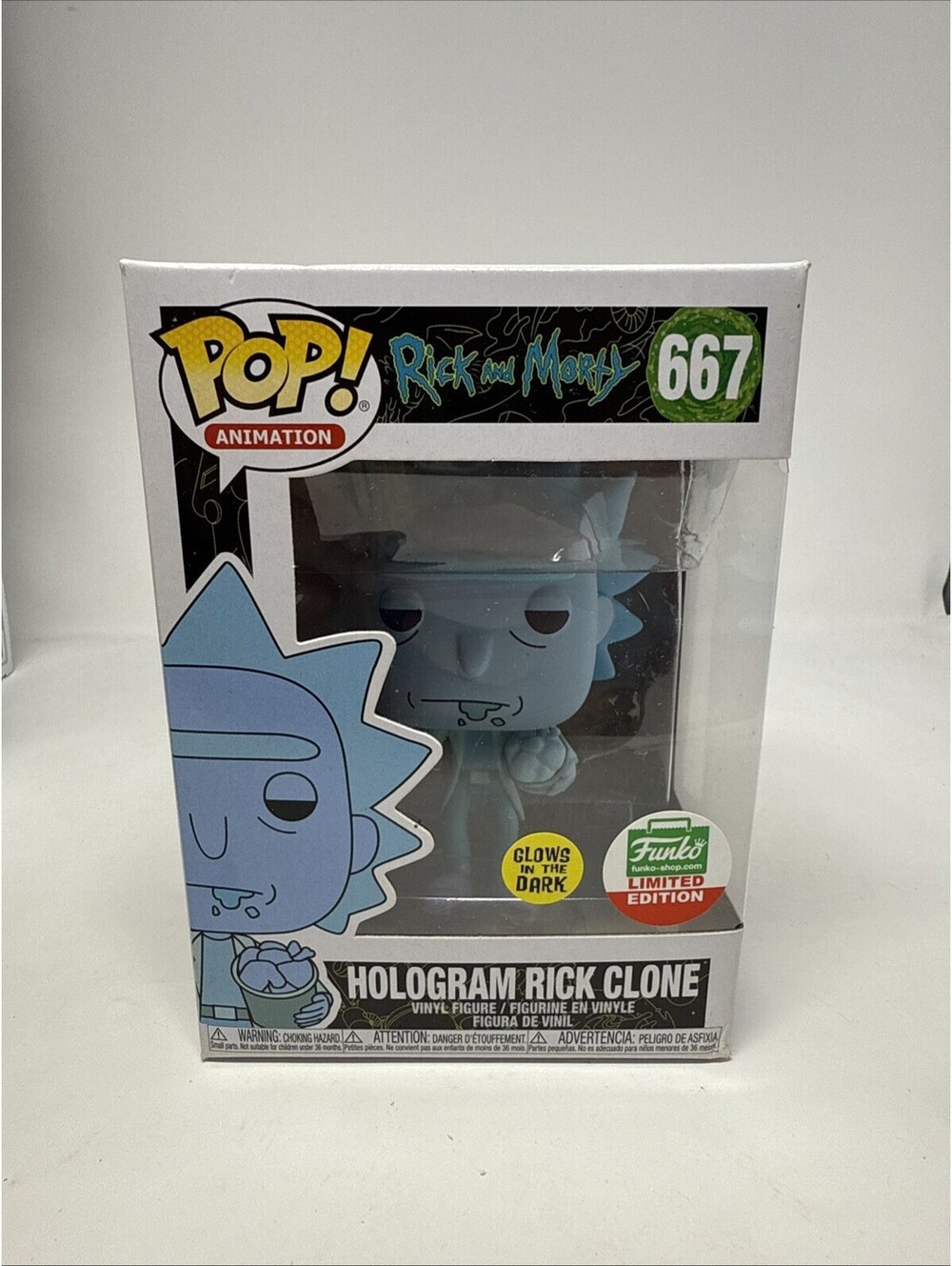 Funko Pop! Vinyl: Rick and Morty - Hologram Rick Clone (Glows in the Dark)